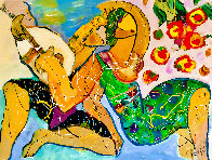 Bed of Roses 2004 34x44  Huge Original Painting by Giora Angres - 0