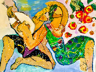 Bed of Roses 2004 34x44  Huge Original Painting by Giora Angres - 1