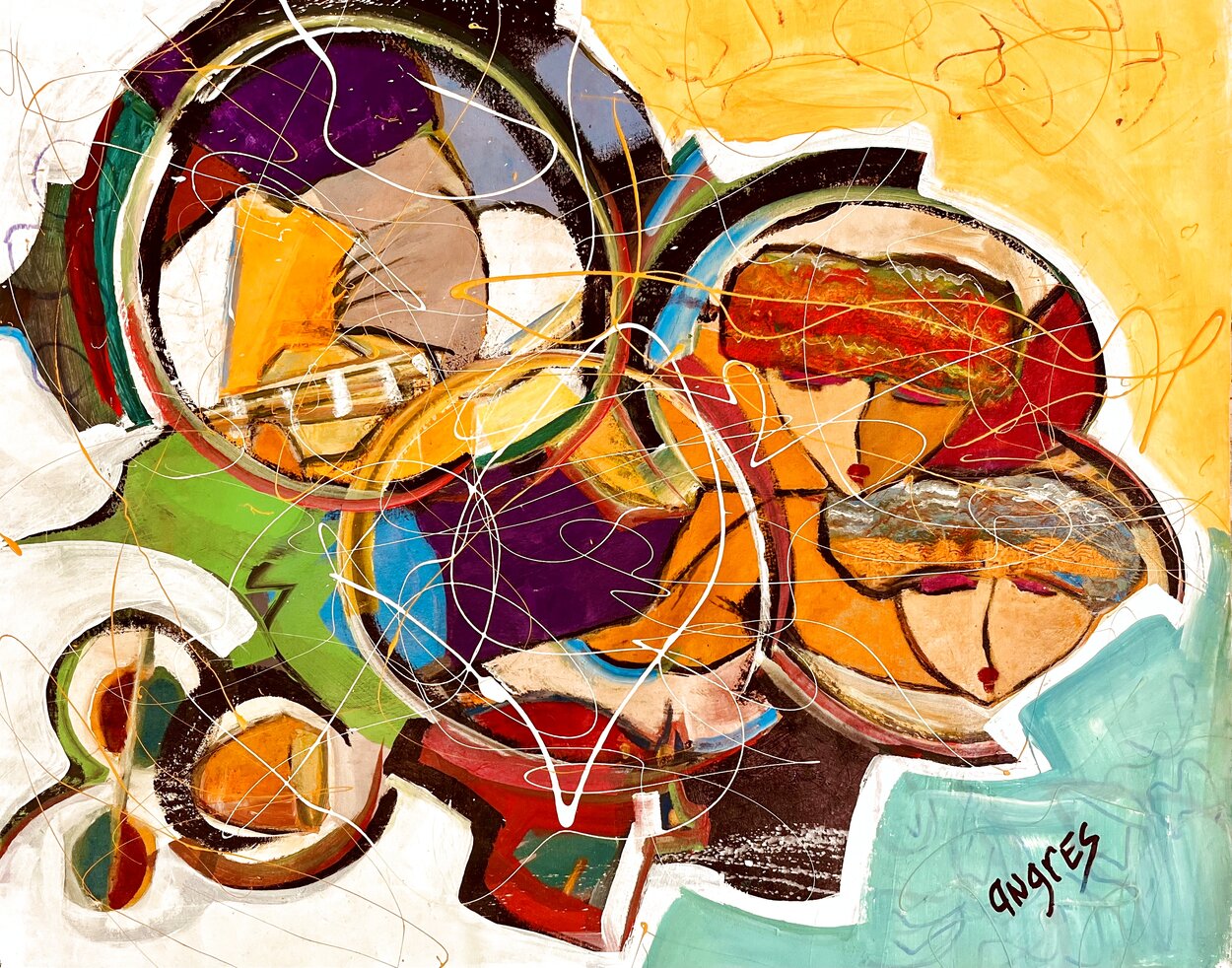 Hidden Melody 2016 36x34 Original Painting by Giora Angres Hidden Melody 2016 36x34 Original Painting by Giora Angres