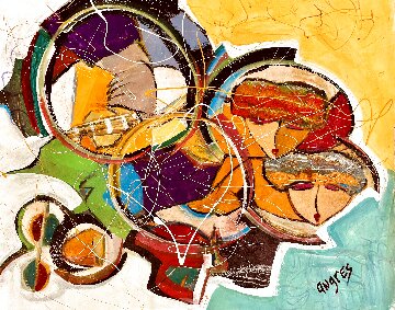 Hidden Melody 2016 36x34 Original Painting - Giora Angres Hidden Melody 2016 36x34 Original Painting - Giora Angres