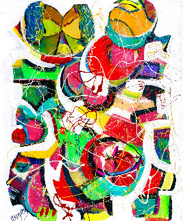 Linked 2018 36x28 Original Painting - Giora Angres Linked 2018 36x28 Original Painting - Giora Angres