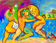Venice Beach Volleyball 2021 48x52  Huge Original Painting by Giora Angres - 0