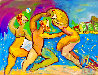 Venice Beach Volleyball,  Los Angeles, California  2021 48x52  Huge Original Painting by Giora Angres - 0