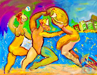 Venice Beach Volleyball 2021 48x52  Huge Original Painting by Giora Angres - 1