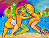 Venice Beach Volleyball,  Los Angeles, California  2021 48x52  Huge Original Painting by Giora Angres - 1