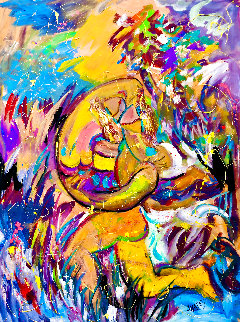 Paradise Found 2021 54x46 Huge Original Painting - Giora Angres Paradise Found 2021 54x46 Huge Original Painting - Giora Angres