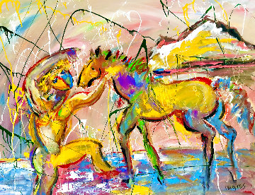 My Horsie 2021 48x60 Huge Original Painting - Giora Angres My Horsie 2021 48x60 Huge Original Painting - Giora Angres