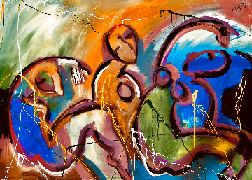 Companions Feeling Free 2021 48x60 Super Huge Original Painting - Giora Angres Companions Feeling Free 2021 48x60 Super Huge Original Painting - Giora Angres