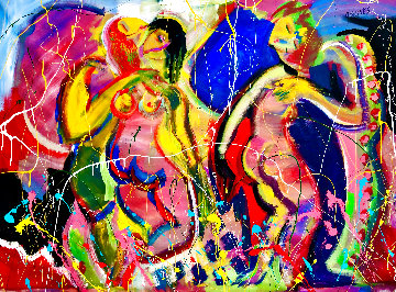 Love Garden 2020 48x60 Huge Original Painting - Giora Angres Love Garden 2020 48x60 Huge Original Painting - Giora Angres