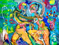 Pueblo Dance Original 2021 48x60 Huge Original Painting by Giora Angres - 1