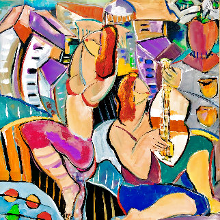 Les Musique 2002 48x48 Huge Original Painting - Giora Angres Les Musique 2002 48x48 Huge Original Painting - Giora Angres