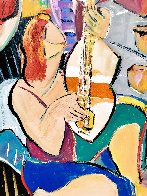 Les Musique 2002 48x48 Huge Original Painting by Giora Angres - 3