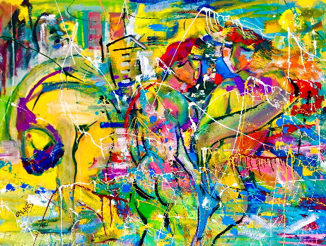 Tropical Glow 2017 48x60 Huge Original Painting - Giora Angres