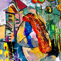 Missing You 2012 32x32 Original Painting by Giora Angres - 0