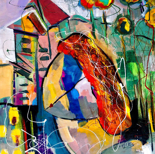 Missing You 2012 32x32 Original Painting by Giora Angres
