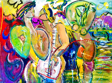 Fun in the Sun 2020 48x60 Huge Original Painting - Giora Angres Fun in the Sun 2020 48x60 Huge Original Painting - Giora Angres