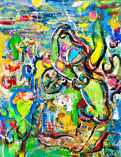 Leap of Faith 2020 60x48 Huge Original Painting - Giora Angres Leap of Faith 2020 60x48 Huge Original Painting - Giora Angres