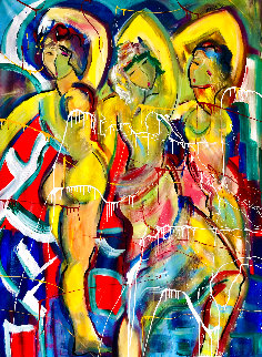 Three For the Flag 2016 60x48 Huge  Original Painting - Giora Angres