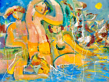 Marco? Polo? 2018 48x58 Huge Original Painting - Giora Angres Marco? Polo? 2018 48x58 Huge Original Painting - Giora Angres