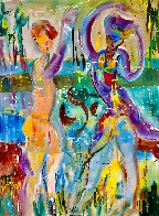 Night Calypso 2021 60x48 Huge Original Painting by Giora Angres - 0