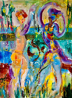 Night Calypso 2021 60x48 Huge Original Painting by Giora Angres - 1