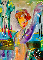Night Calypso 2021 60x48 Huge Original Painting by Giora Angres - 2