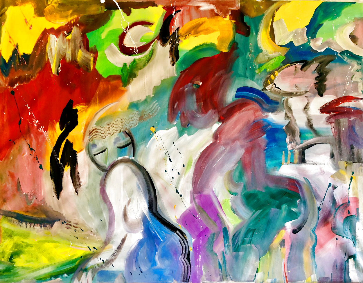 Flirtatious 2002 48x60 Original Painting by Giora Angres Flirtatious 2002 48x60 Original Painting by Giora Angres