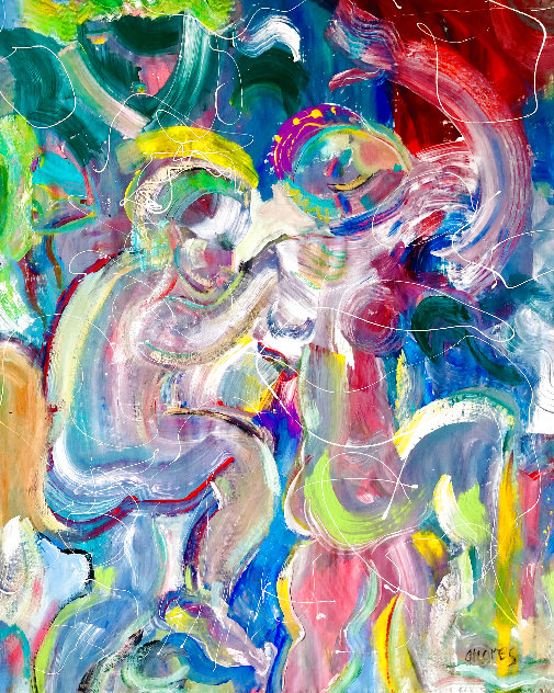 Ecstasy 2002 48x60 Huge Original Painting by Giora Angres