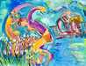 Falling for You 2017 46x58 - Mixed Media on Canvas - Huge Original Painting by Giora Angres - 0