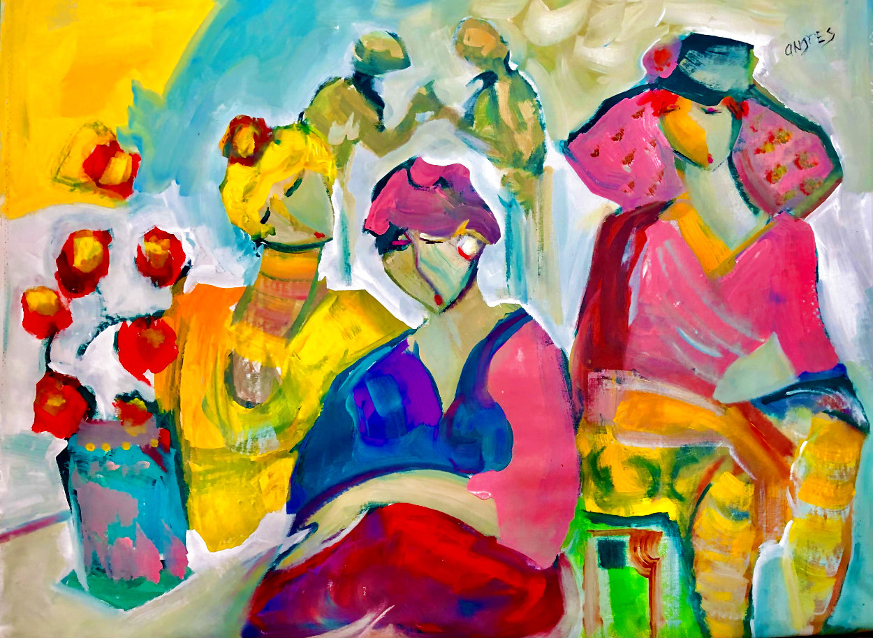 Be Aware 2021 46x56 Huge <br />(Breast Cancer) Pink on Pink Original Painting by Giora Angres Be Aware 2021 46x56 Huge <br />(Breast Cancer) Pink on Pink Original Painting by Giora Angres