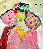 Be Aware 2021 46x56 Huge  Painting<br>(Breast Cancer) Pink on Pink Original Painting by Giora Angres - 3