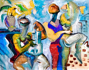 New York Rhapsody 2004 48x58 Huge Original Painting - Giora Angres New York Rhapsody 2004 48x58 Huge Original Painting - Giora Angres