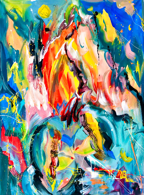 Passion 2015 60x48 Huge Original Painting by Giora Angres