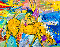 Surf Horse 2014 46x58 Huge Original Painting by Giora Angres - 1