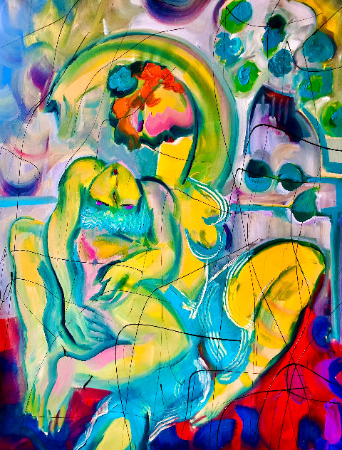 Simply Us 2002 50x40 Huge Original Painting by Giora Angres