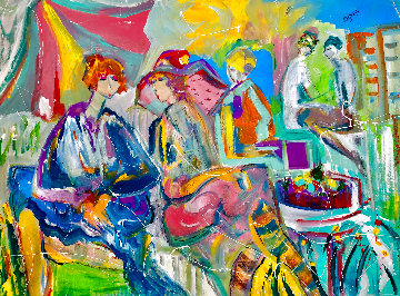Listen to This! 1994 48x58 Huge Original Painting - Giora Angres Listen to This! 1994 48x58 Huge Original Painting - Giora Angres