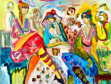 Love Those Leggings 1992 48x60 Original Painting - Giora Angres Love Those Leggings 1992 48x60 Original Painting - Giora Angres