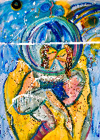 Christmas Love 2021 60x48 Original Painting by Giora Angres - 0 Christmas Love 2021 60x48 Original Painting by Giora Angres - 0