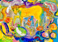 Horse Whisper 2021 48x60 Huge Original Painting by Giora Angres - 0