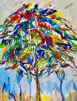 Dream Tree 2019 60x48 Huge Original Painting - Giora Angres