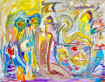 Staying Connected 2017 48x60 Huge Original Painting - Giora Angres Staying Connected 2017 48x60 Huge Original Painting - Giora Angres