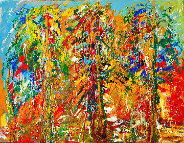 Redwood 2021  46x58  Huge - California Original Painting - Giora Angres