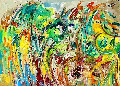 Wind Blown 2010 48x60 Huge - Hawaii Original Painting - Giora Angres