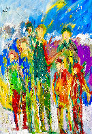 Ski Lessons 2014 44x30 Huge  Original Painting by Giora Angres - 0