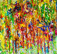 Save the Trees: Autumn in Central Park 2017 48x48 Huge Original Painting by Giora Angres - 0