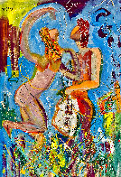 Music Lovers 2014 44x60 Huge Original Painting by Giora Angres - 0