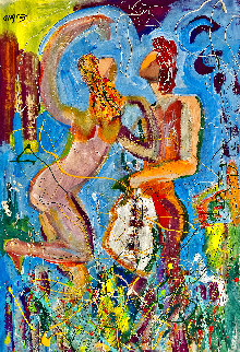 Music Lovers 2014 44x60 Huge Original Painting - Giora Angres