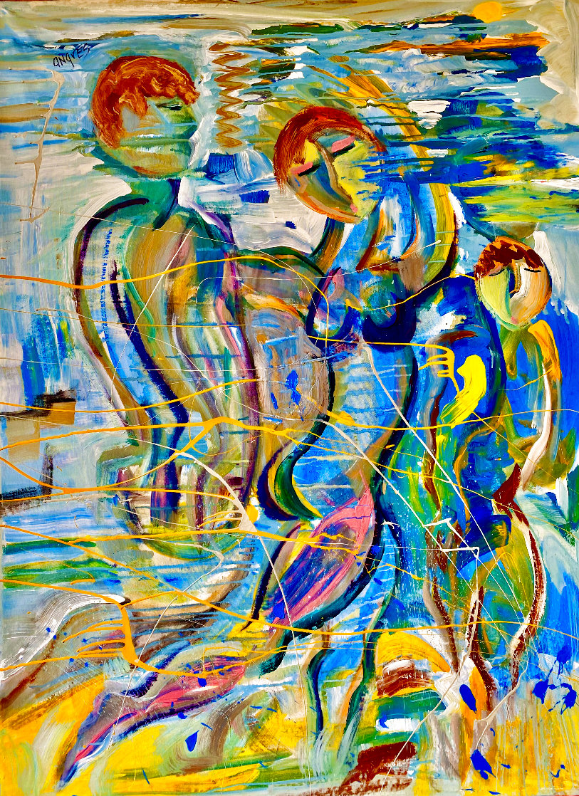 Santa Monica Beach 2018 60x48 Huge Original Painting by Giora Angres Santa Monica Beach 2018 60x48 Huge Original Painting by Giora Angres