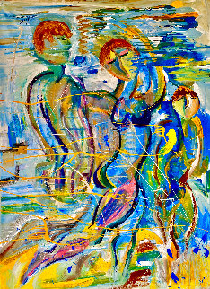 Santa Monica Beach 2018 60x48 Huge Original Painting - Giora Angres