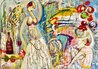 Felices Fiestas 2016 46x58 - Mixed Media on Canvas - Huge Original Painting by Giora Angres - 1